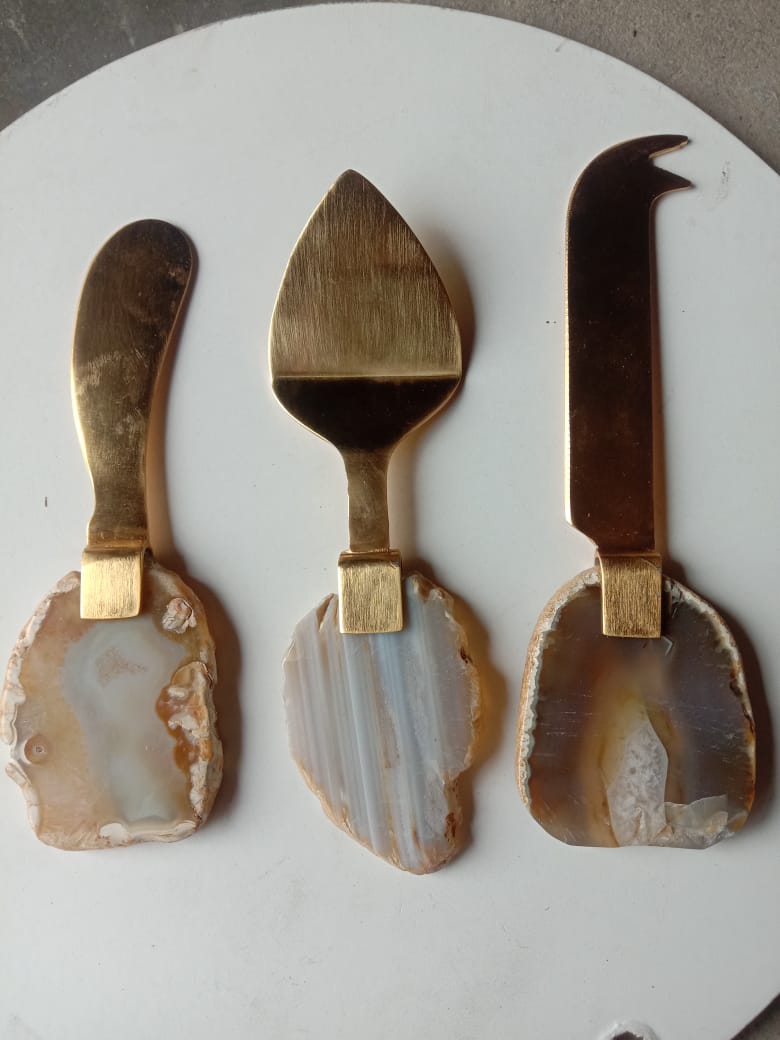 Agate Handle Cheese Knife Set (3pc)